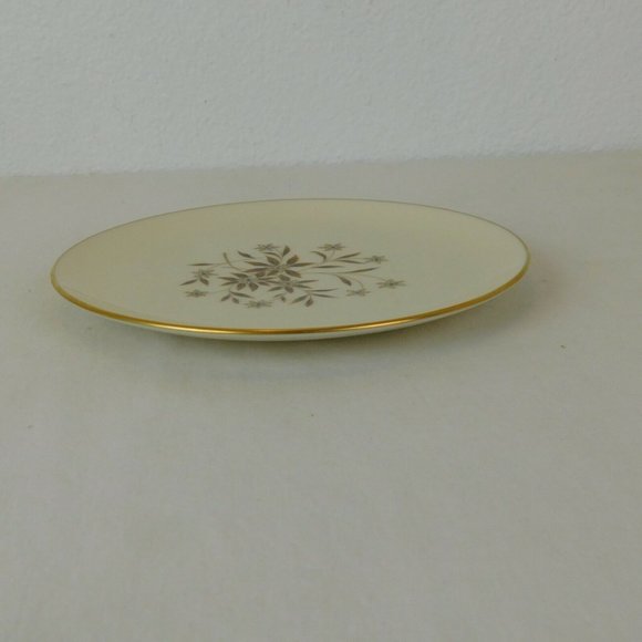 Lenox Starlight Pattern Salad Plate X-302 7-3/4" Brown Flowers Blue Centers Gold - Picture 7 of 7